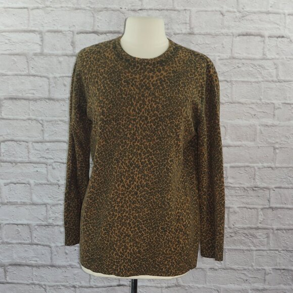 Vintage Leopard Animal Print Lambswool Angora Sweater - Picture 1 of 6
